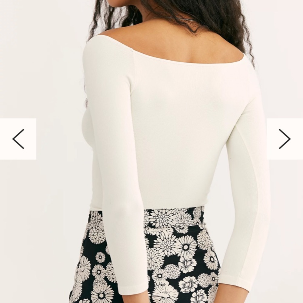 *FREE PEOPLE* Intimately Square Neck 3/4 Sleeve Top - Size XS/S